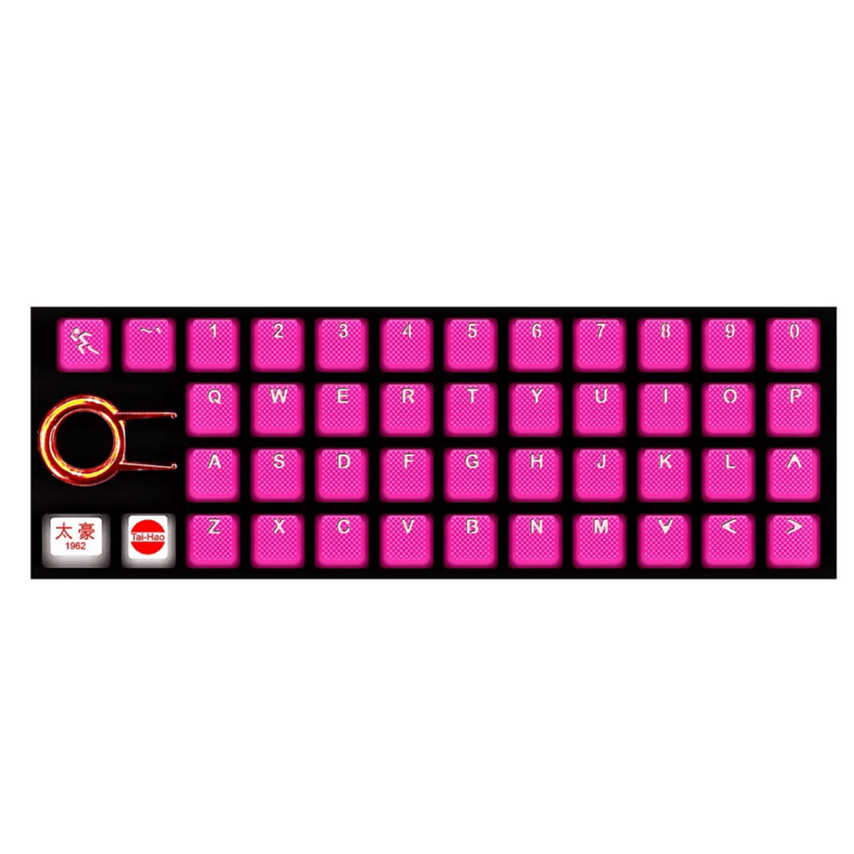 TAIHAO RUBBER DOUBLE SHOT BACKLIT GAMING KEYCAPS SET FOR CHERRY MX SWITCH TYPE (42-KEYS) (NEON PINK) - DataBlitz