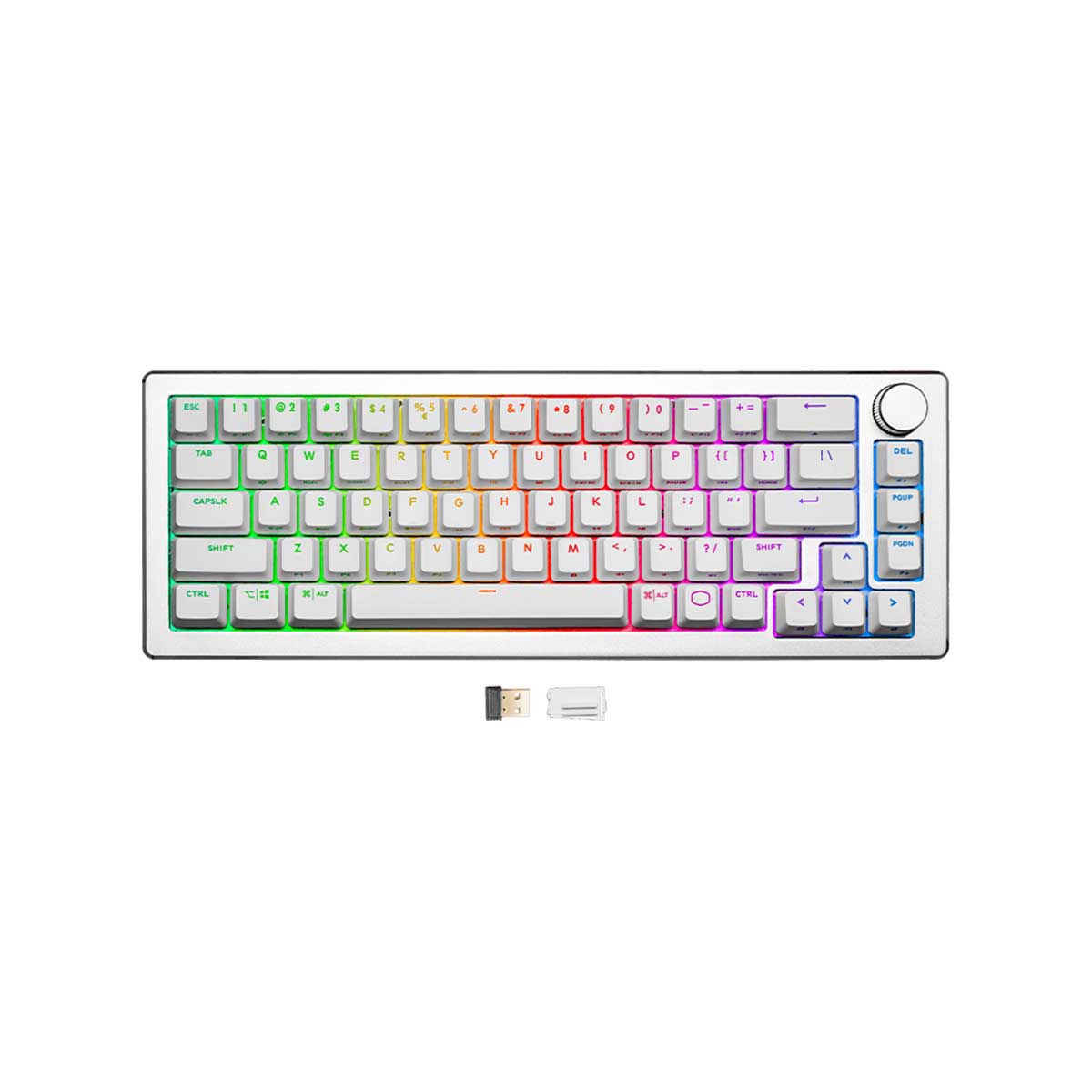 COOLER MASTER CK721 65% HYBRID WIRELESS MECHANICAL KEYBOARD WHITE (BLUE SWITCH CLICKY) - DataBlitz