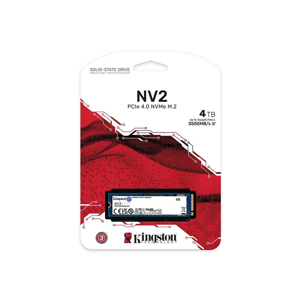 Kingston NV2 PCIE 4.0 NVME M.2 4TB SSD (SNV2S/4000G)