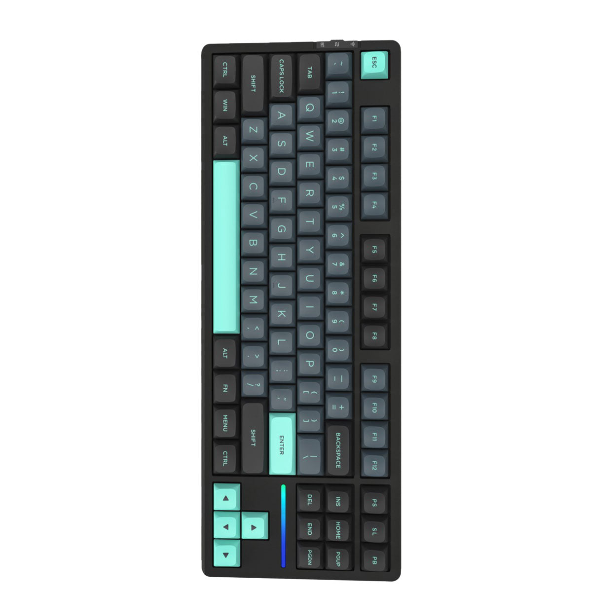 VXE V87 Tri-Mode RGB Hot-Swappable Mechanical Keyboard (Caribbean Blue) (Strawberry Pudding Switch)