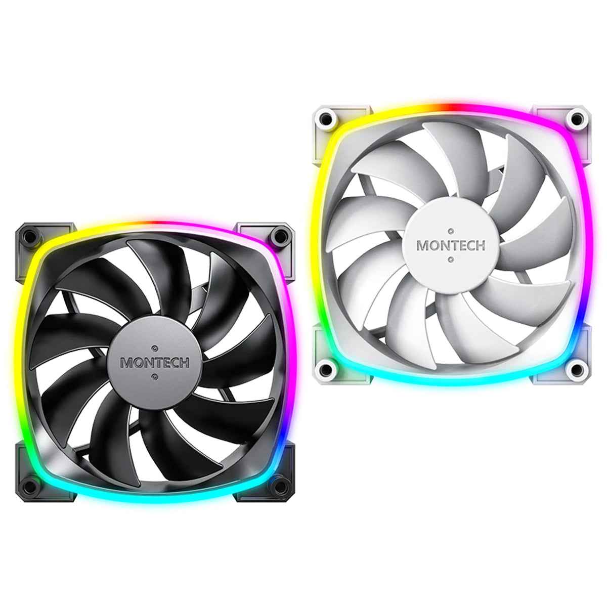 Montech AX120 PWM 120mm ARGB Reverse Single Fan Kit (Black, White)