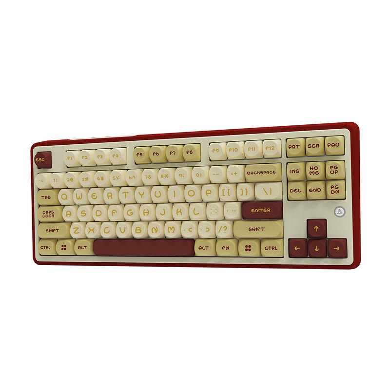 Ajazz AK870 RGB Tri-Mode 87-Keys TKL Gasket-mounted Hot Swappable Mechanical Keyboard (Grey/Cream/Red) (Maillard Switch)