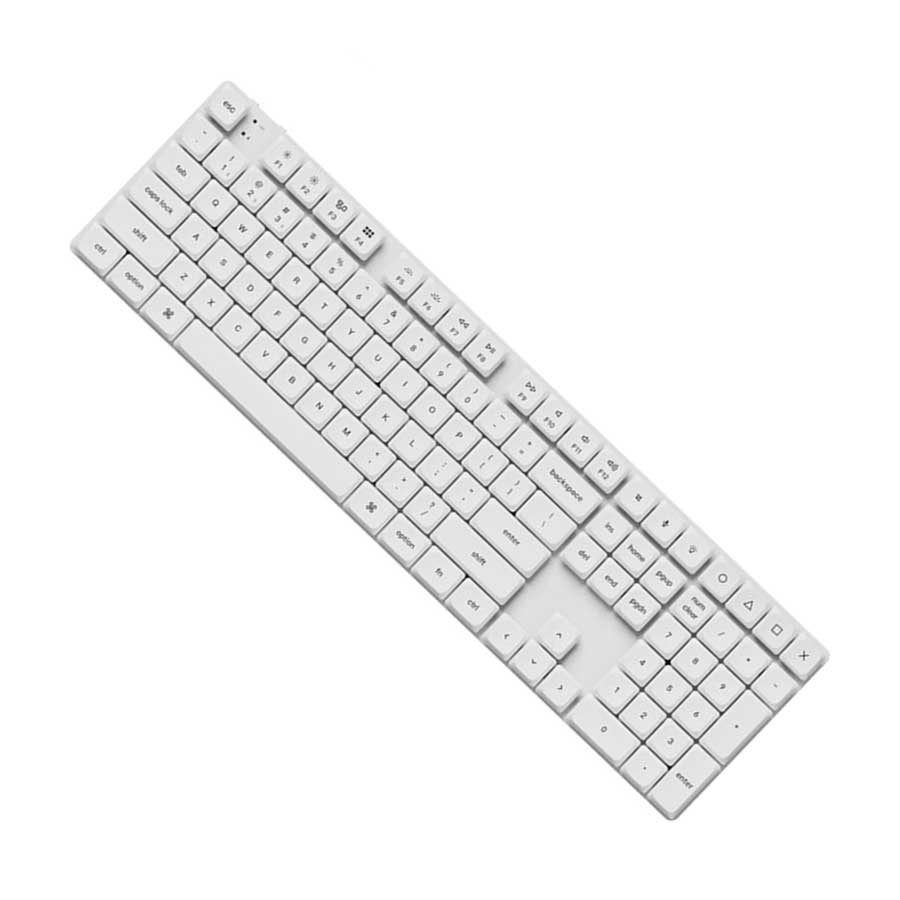 Keychron K5 Pro QMK/VIA Full-Size White Backlit Wireless Custom Mechanical Keyboard - White (Red Switch) (K5P-O1)
