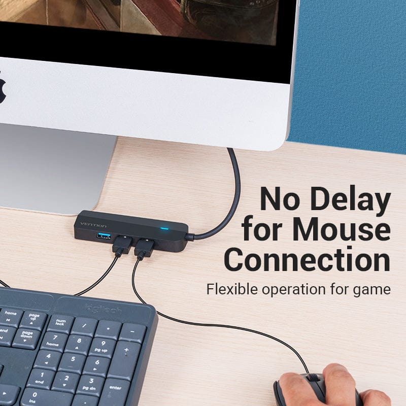 Vention 5-in-1 USB-C Hub with Gigabit Ethernet Adapter - USB-C to USB 3.0 x 3 + RJ45 + Micro-B