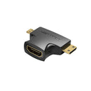 Vention 2-in-1 Mini HDMI & Micro HDMI Male to HDMI Female Adapter (Black) (AGFB0)
