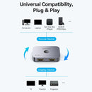 Vention 2-Port Bi-Directional 8K HDMI Switcher - Gray Aluminum Alloy Type (AKPH0)