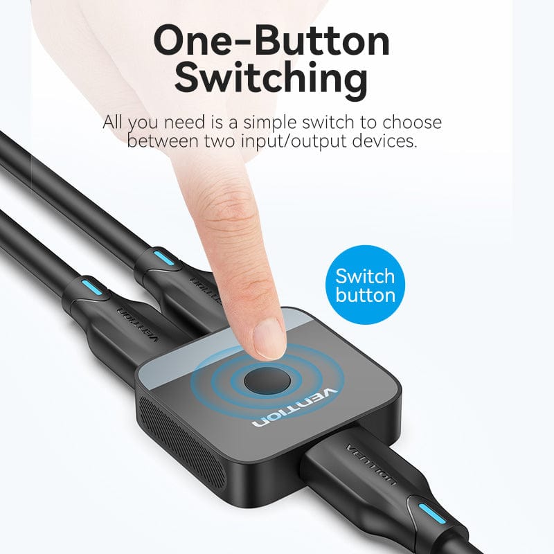 Vention 2-Port HDMI Bi-Direction 4K Switcher - ABS Type (Black) (AKOB0)