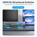Vention 2-Port HDMI Bi-Direction 4K Switcher - ABS Type (Black) (AKOB0)