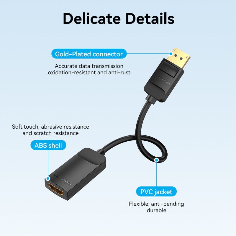 Vention DP to HDMI 4K@60Hz Converter - 0.15M (Black) (HBZBB)