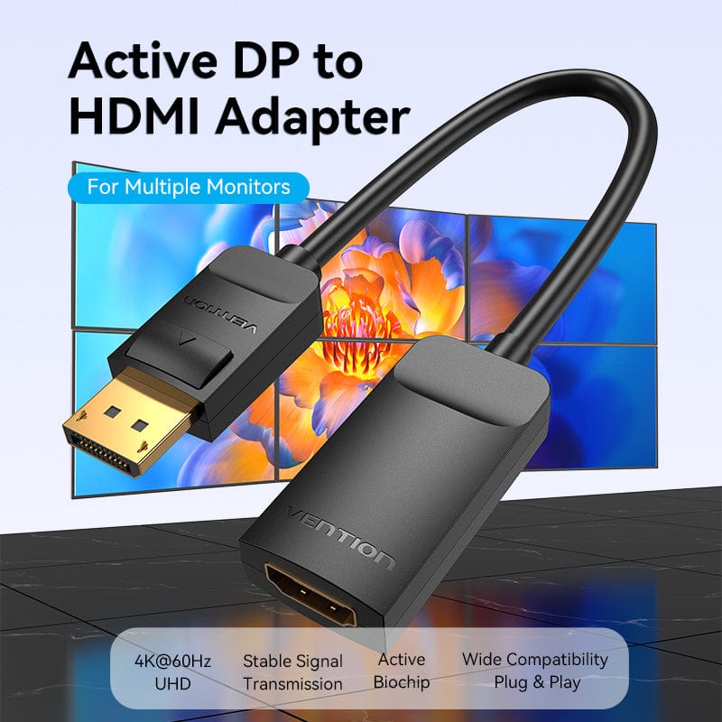 Vention DP to HDMI 4K@60Hz Converter - 0.15M (Black) (HBZBB)