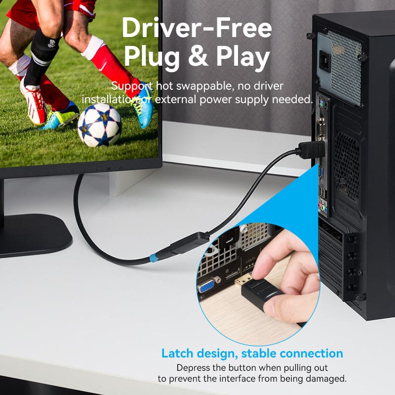 Vention DP to HDMI 4K@60Hz Converter - 0.15M (Black) (HBZBB)