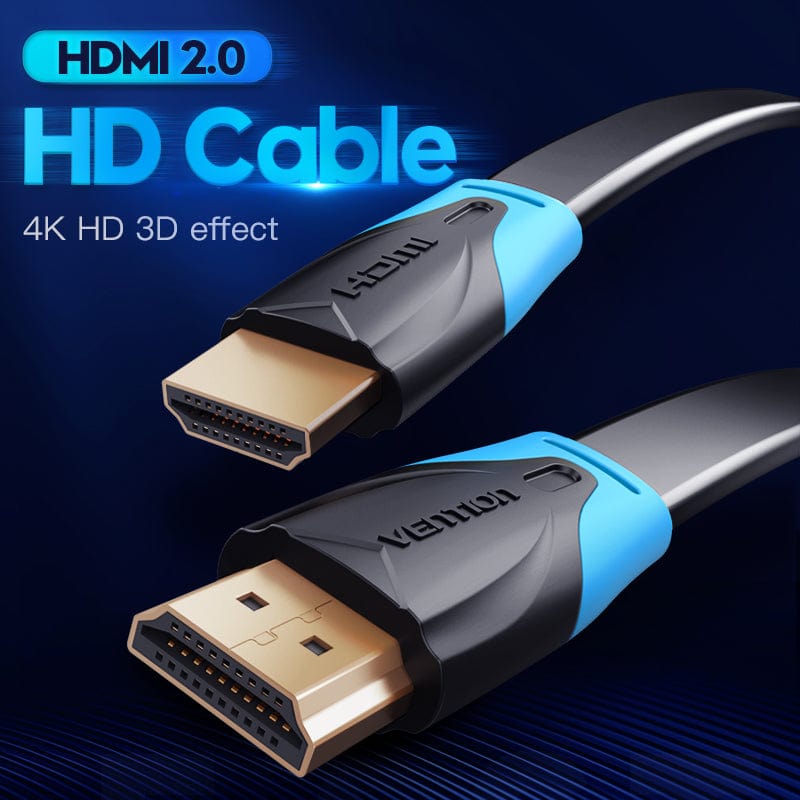 Vention Flat HDMI Cable Black - (1M, 1.5M, 2M, 3M, 5M, 10M) (VAA-B02 ...