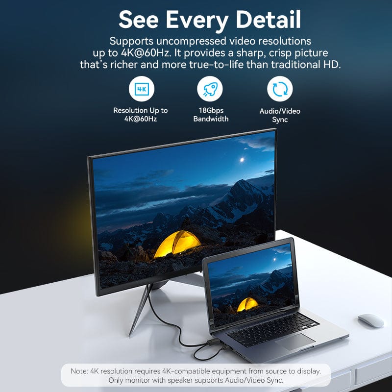 Vention HDMI to DisplayPort Cable - 2M (ABJBH)