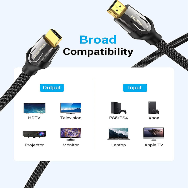 Vention Nylon Braided HDMI Cable Black Metal Type | DataBlitz