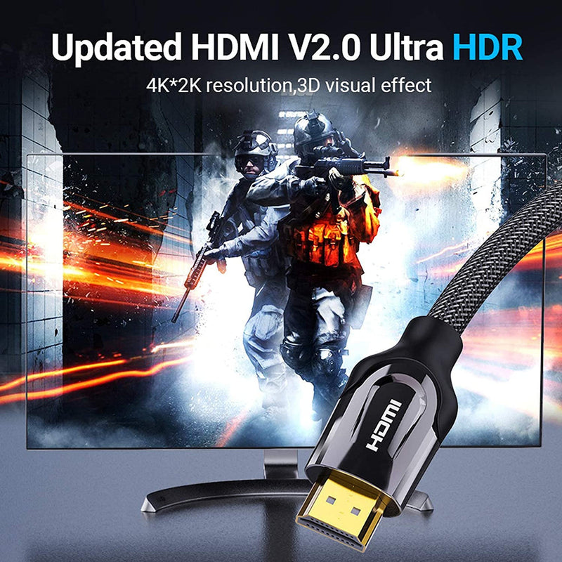Vention Nylon Braided HDMI Cable Black Metal Type | DataBlitz