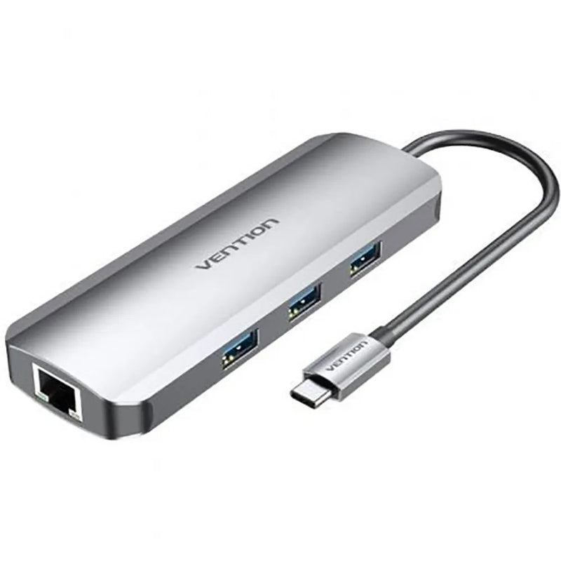 Vention 9-in-1 USB-C Docking Station - USB-C to HDMI + USB 3.0 x 3 + RJ45 + SD + TF + TRRS 3.5mm