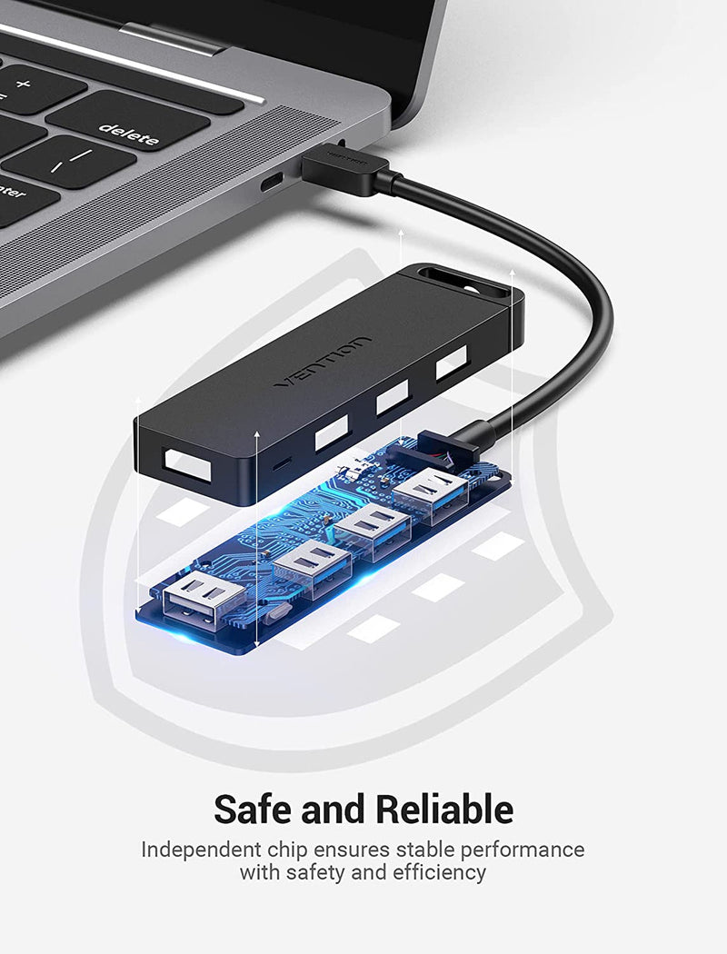 Vention 5-in-1 USB 3.0 Hub - USB-A to USB 3.0 x 4 + Micro-B 