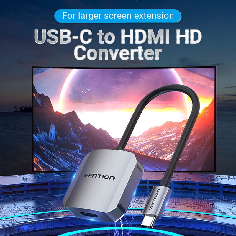 Vention USB-C to HDMI Converter 0.15M Gray Aluminum Alloy Type (TDEHB)