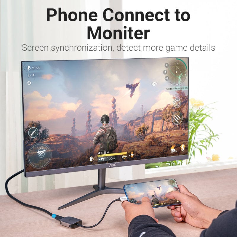 Vention USB-C to HDMI Converter 0.15M Gray Aluminum Alloy Type (TDEHB)