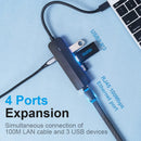 Vention 5-in-1 USB 3.0 Hub - USB-A to USB 3.0 x 4 + Micro-B 