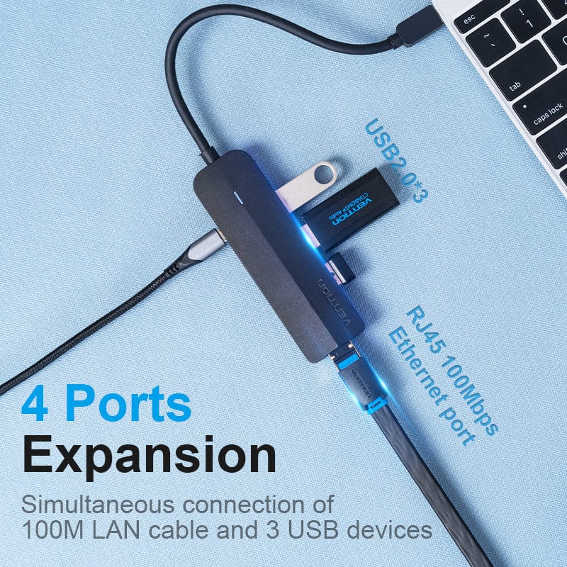 Vention 5-in-1 USB 3.0 Hub - USB-A to USB 3.0 x 4 + Micro-B 