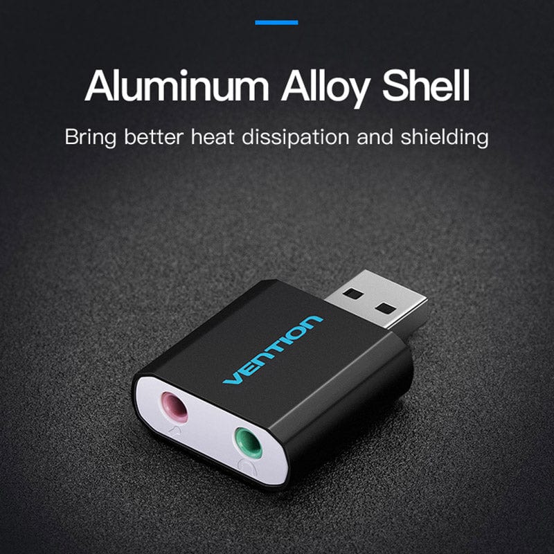 Vention USB External Sound Card Black Metal Type (VAB-S17-B)