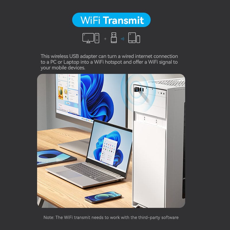 Vention USB 2.0 Type-A Wi-Fi Adapter (KDSB0)