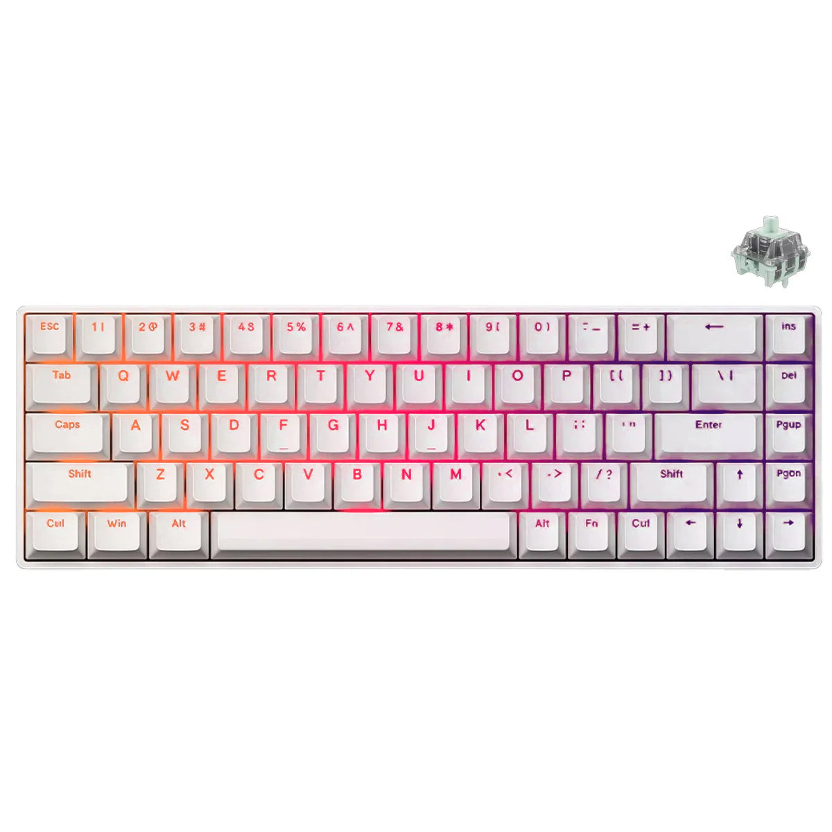Fierce Gaming Gear Fire 68 Pro Aluminum Wired RGB Hot-Swappable Mechanical Keyboard (White) (Gateron Magnetic Jade Customized Switch