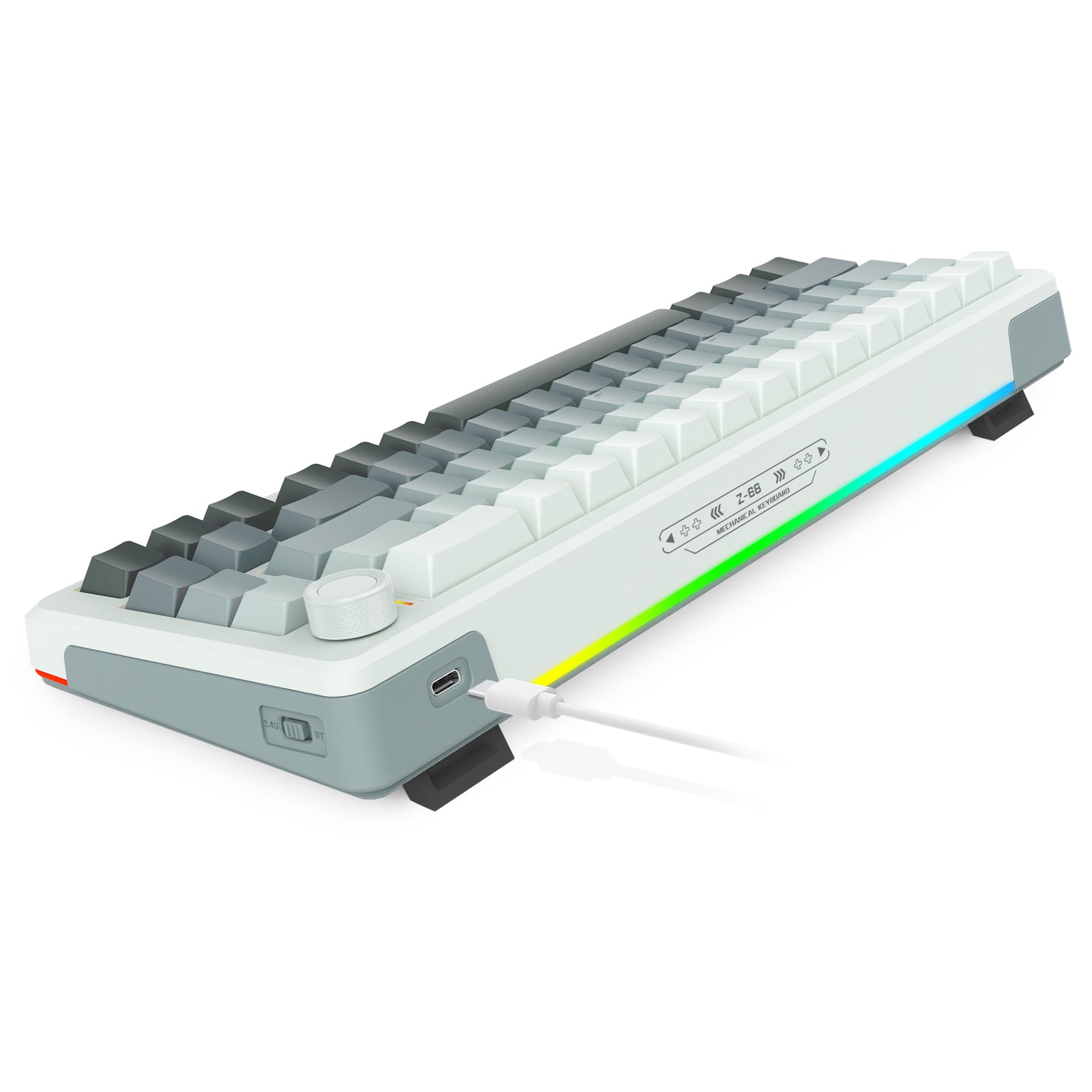 E-Yooso Z-68 Tri-Mode RGB 67 Keys Mechanical Keyboard Gradient Grey (Silverwood Switch)