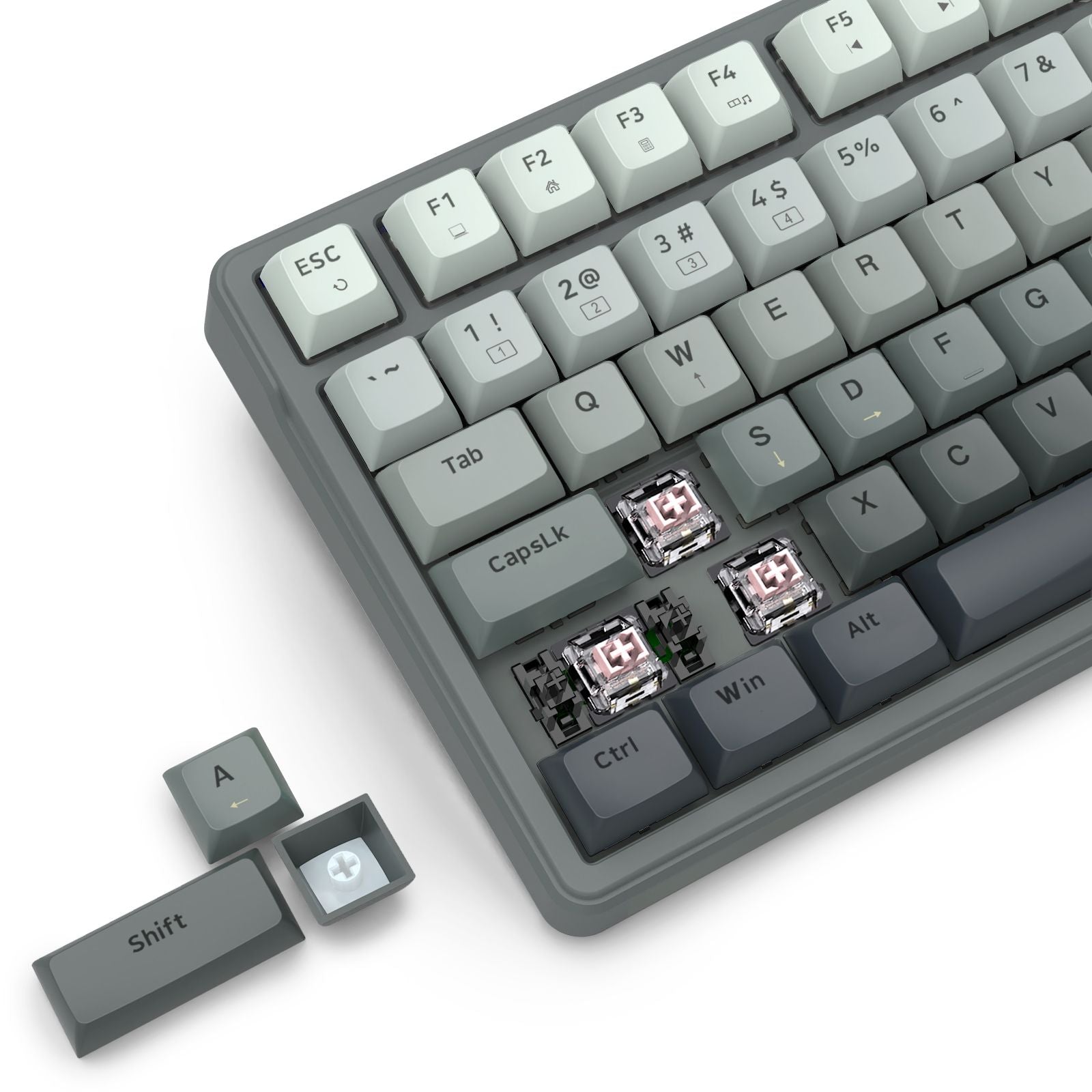 E-Yooso HZ-99 RGB 99-Keys Wired Hot-Swappable Mechanical Keyboard Gradient Grey (Magnetic Switch)