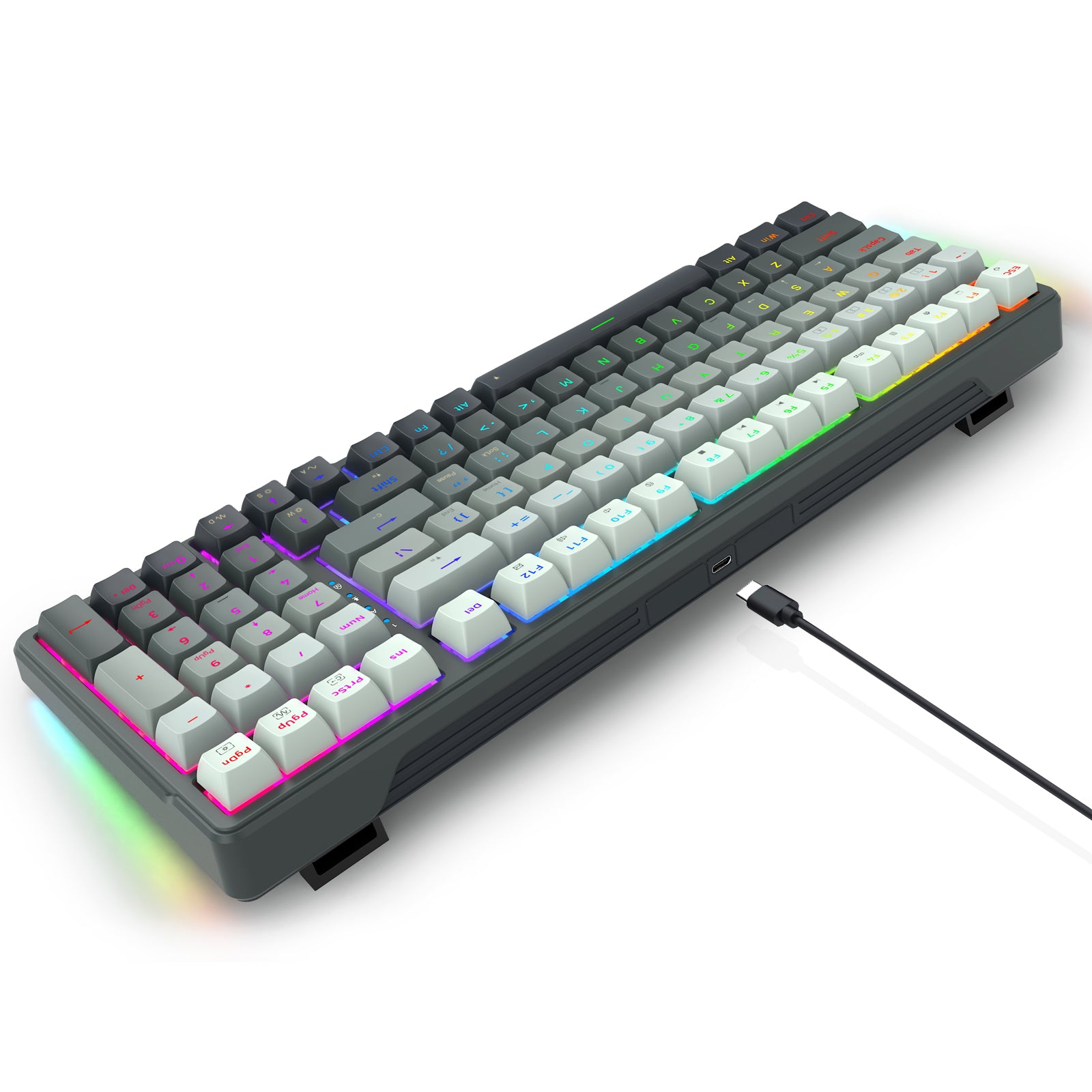 E-Yooso HZ-99 RGB 99-Keys Wired Hot-Swappable Mechanical Keyboard Gradient Grey (Magnetic Switch)