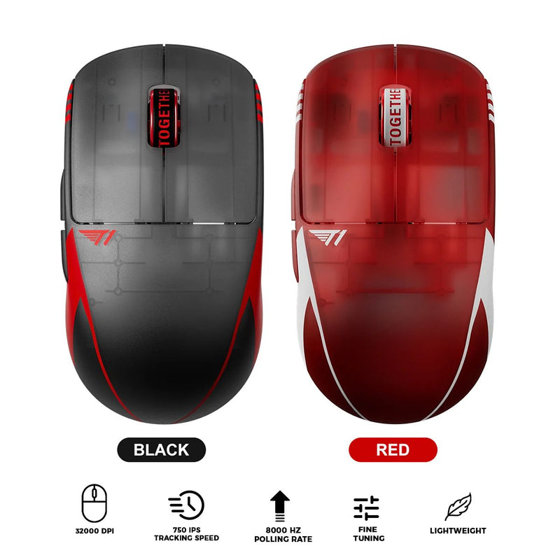 Pulsar X2 Crazylight T1 Edition 8K Polling Rate eSports Gaming Mouse (Black, Red)