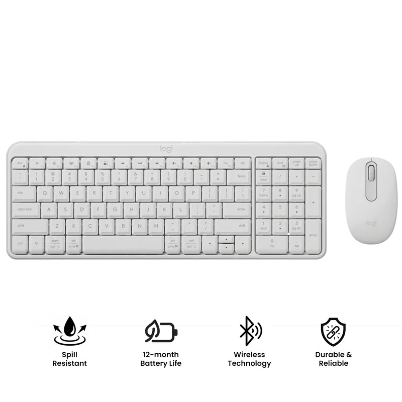 Logitech MK250 Compact Wireless Mouse and Keyboard (Off-White) (920-013560)
