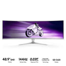 Philips Evnia 49M2C8900L/00 48.9" Dual QHD (5120x1440) 144Hz 0.03ms GTG QD OLED Curved Gaming Monitor with Tilt/Swivel & Height Adjustment (White)