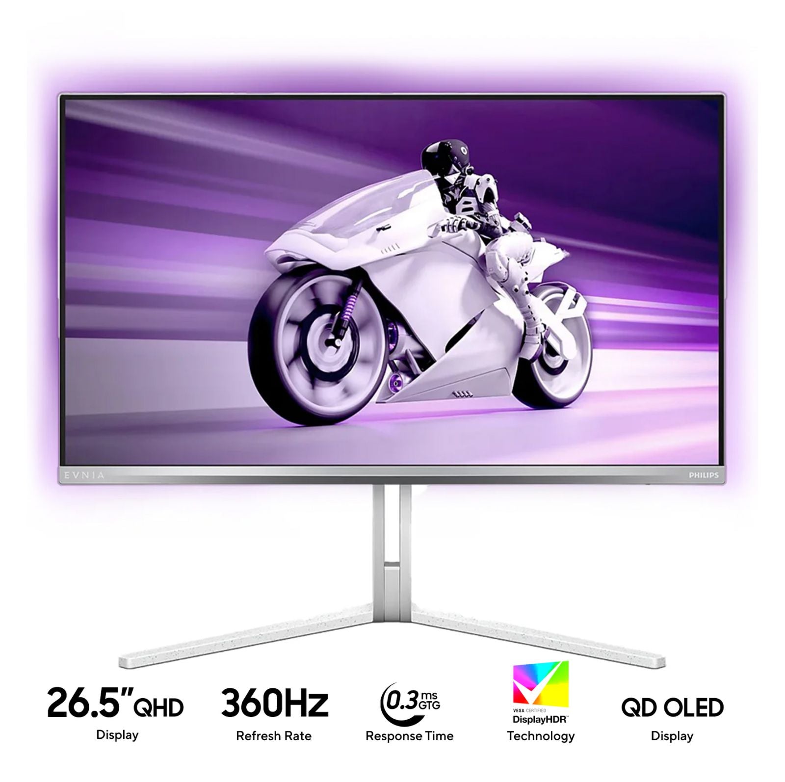 Philips Evnia 27M2N8500/69 26.5" Quad HD (2560x1440) 360Hz 0.03ms GTG QD OLED Gaming Monitor with Tilt/Swivel & Height Adjustment