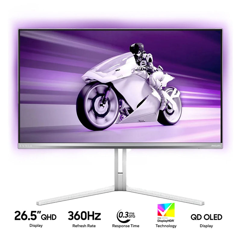 Philips Evnia 27M2N8500/69 26.5" Quad HD (2560x1440) 360Hz 0.03ms GTG QD OLED Gaming Monitor with Tilt/Swivel & Height Adjustment