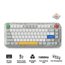 NuPhy Kick75 Hybrid Low-Profile IO RGB Hot-Swappable 80-Key Custom Mechanical Wireless Keyboard (Blush Switch) (Tape Gray)