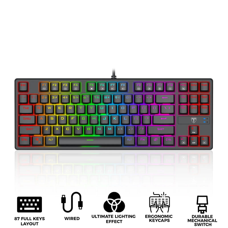 T-Dagger Vex 87 TKL RGB Wired Mechanical Gaming Keyboard (T-TGK332-BL)