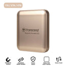 Transcend ESD420 USB 20GBPs 2000MB/s Read & Write Type-C Magnetic Portable SSD (Champagne Gold) (1TB, 2TB, 4TB)