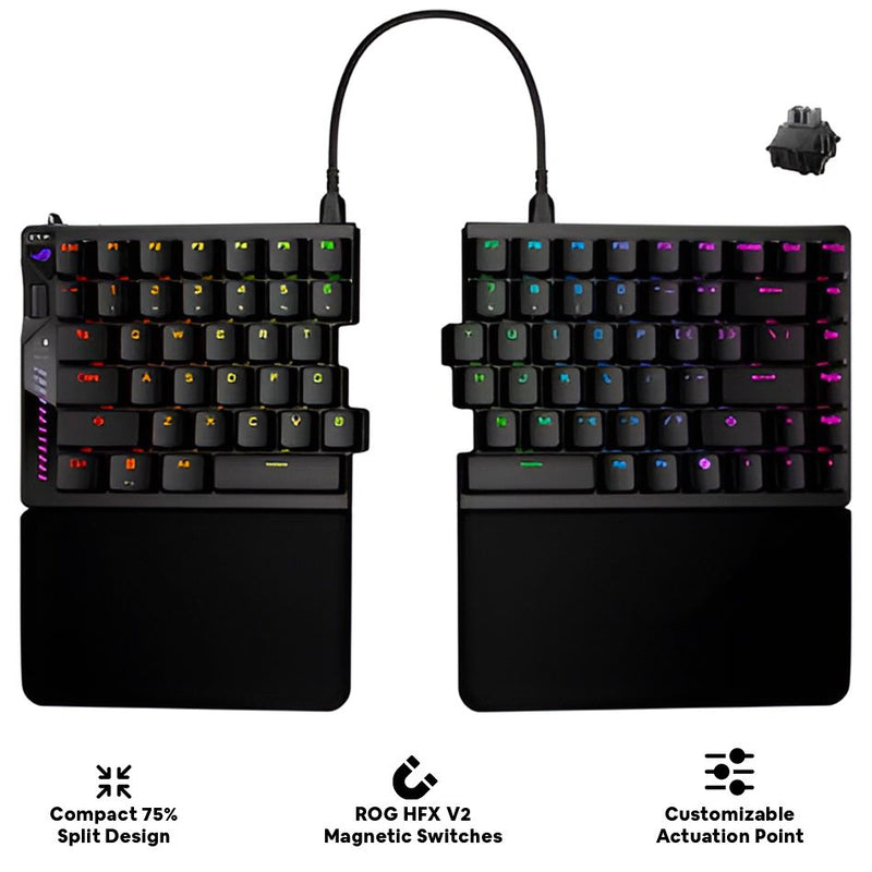 Asus ROG Falcata Split Magnetic 75% Analog Gaming Keyboard (Black) (ROG HFX V2 Magnetic Switch) (M703)