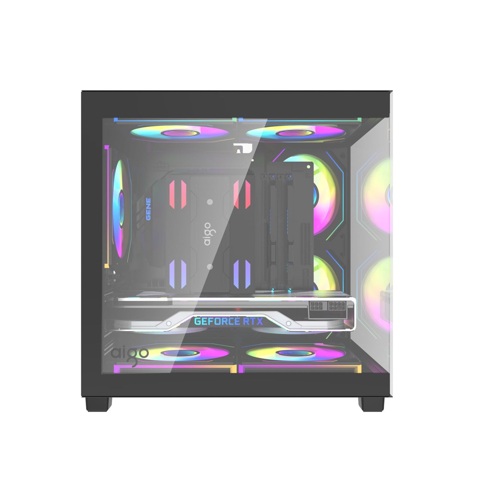 AIGO APOLLO A275 PANORAMIC GLASS M-ATX BLACK photo 4