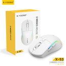E-Yooso X-53 RGB Tri-Mode Mouse (Black, White)