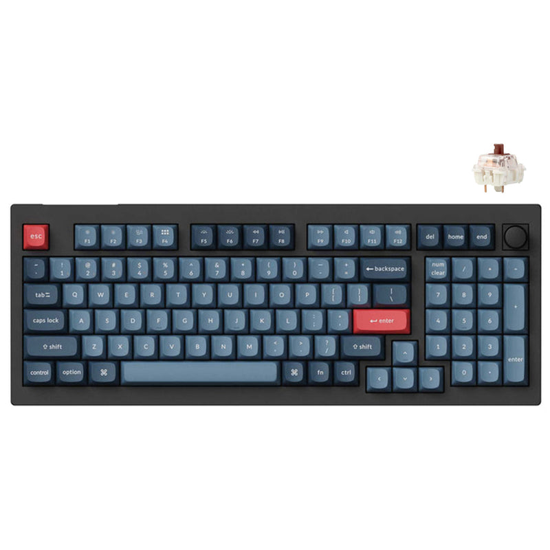 Keychron V5 Max QMK/Via Fully-Assembled W/ Knob RGB Backlit Hot-Swappable 96% Wireless Custom Mechanical Keyboard - Carbon Black