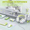 Onikuma X13 RGB Colorful Lighting Wired Gaming Headset with Noise Cancelling Microphone (White)