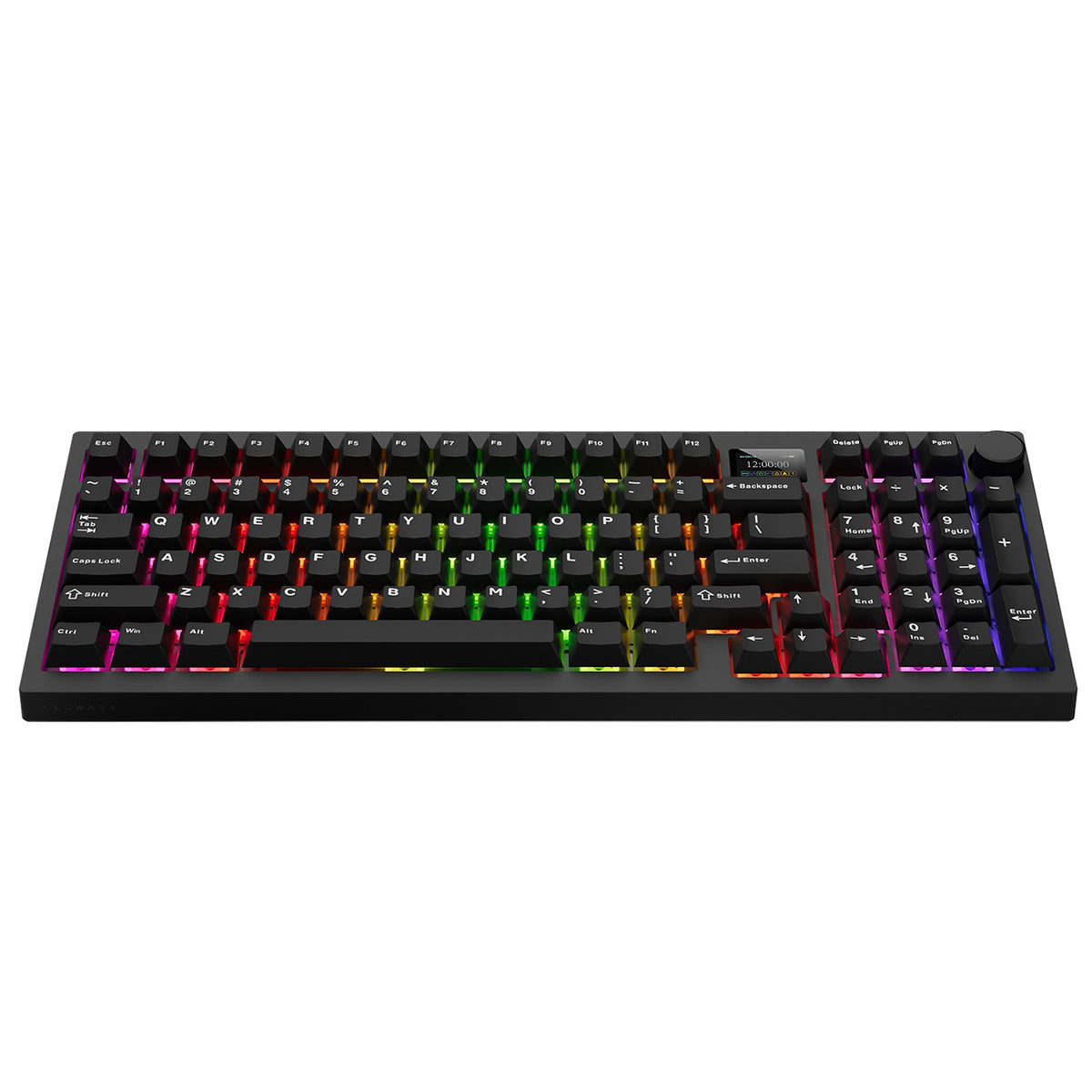 Tecware Spectre 96 RGB Tri-Mode 96-Key Gasket Mounted Mechanical Keyboard with Customizable LCD Display & Volume Knob (Black) 