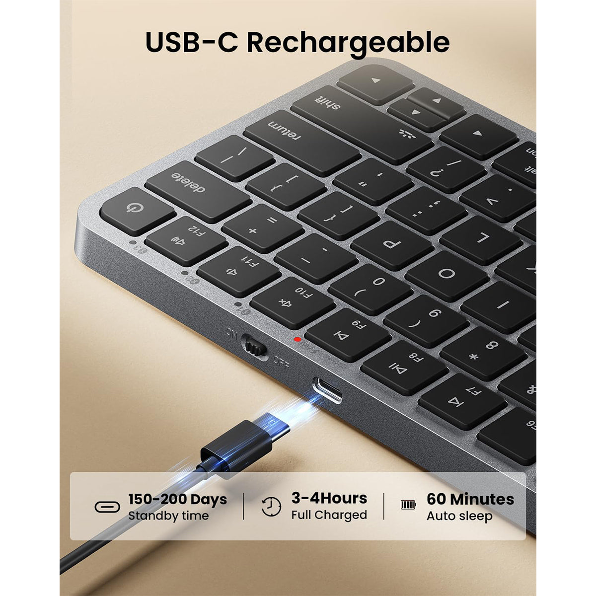 ProtoArc K90-A Multi-Device Backlit Bluetooth Mac Keyboard (Space Grey) (CP016998)