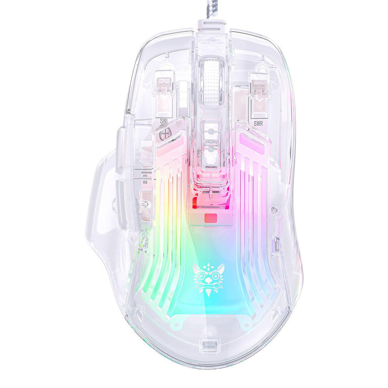 Onikuma CW923 RGB Wired eSports Gaming Mouse (Transparent)