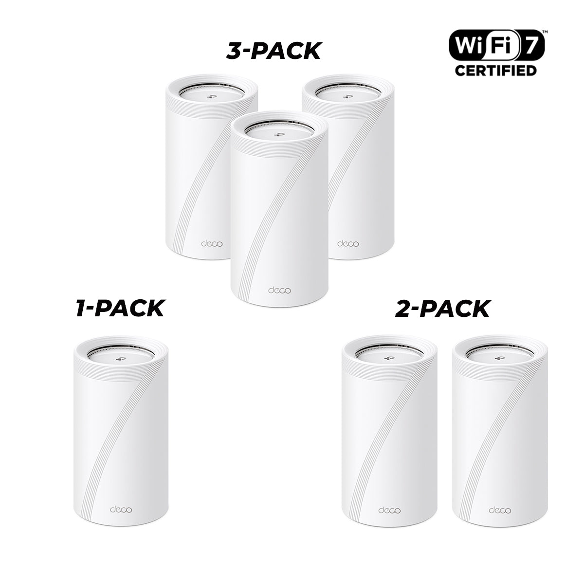 TP-Link Deco BE85 BE22000 Tri-Band Whole Home Mesh WiFi 7 System (1-Pack, 2-Pack, 3-Pack)