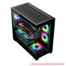 DarkFlash DS900M Luxury M-ATX Front & Side Glass Panel PC Case (Black)