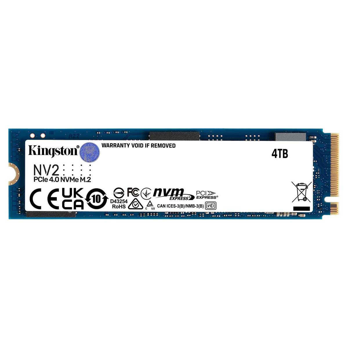 Kingston NV2 PCIE 4.0 NVME M.2 4TB SSD (SNV2S/4000G)